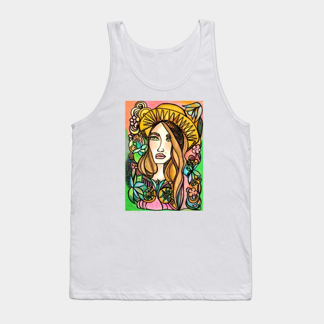 Nice Hat Tank Top by Alex Drew